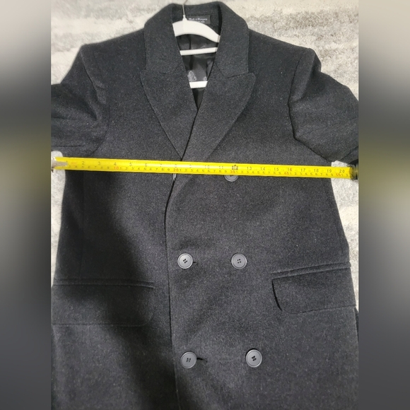 Bradleyjons Black Double-Breasted Pea Coat with Wide Lapels Shell. 60%wool - Picture 11 of 13